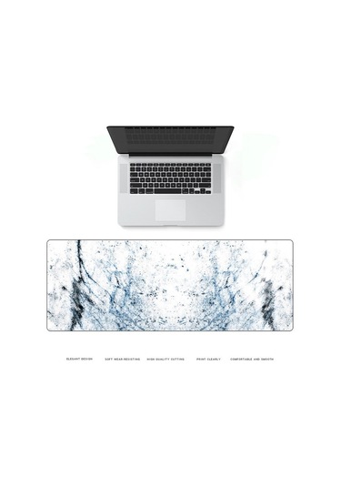 300x800x4mm Ebru Aşınmaya Dayanıklı Kauçuk Mouse Pad Fraglet Mermer