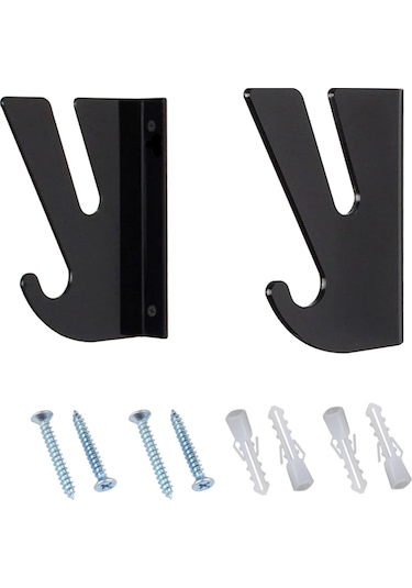 Depolama Kancalı Kaykaylar İçin Duvara Monte Vitrin 2pcs Siyah
