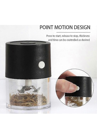 Elektrikli Öğütücü Mini Baharat Kırıcı Usb Şarj Edilebilir Kuru Ot Öğütücü Mutfak İçin Kolay Taşınabilir Homegreen Siyah