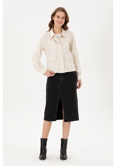 U.s. Polo Assn. Kadın Siyah Etek Jean 50295993-dn0027 Siyah -