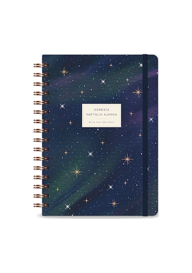 A5 Spiralli Süresiz Planlayıcı Ajanda Galaksi - 15x21 Galaksi