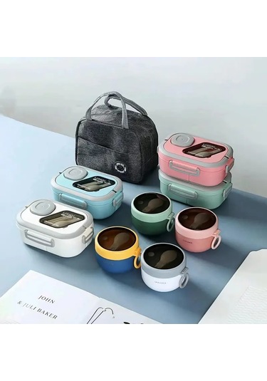 3'lü Set Taşınabilir El Taşıma Çantası Seti, Termal Çanta El Taşıma Çantası İle Pp Termal El Taşıma Çantası Ve Yulaf Kupası Set Pembe