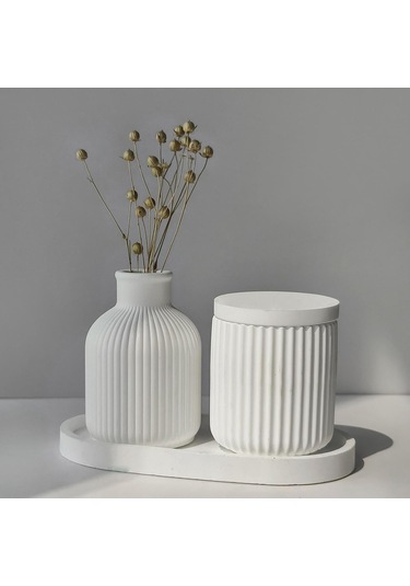 Silikon Saksı Kalıpları, 4 Parça Alçı Vazo Silikon Kalıp