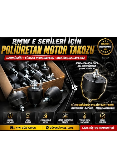 Bmw E30 E34 E36 E46 E39 E60 E87 E90 Poliüretan Motor Takozu Uzun Ömürlü Performance Seri 2x Takım