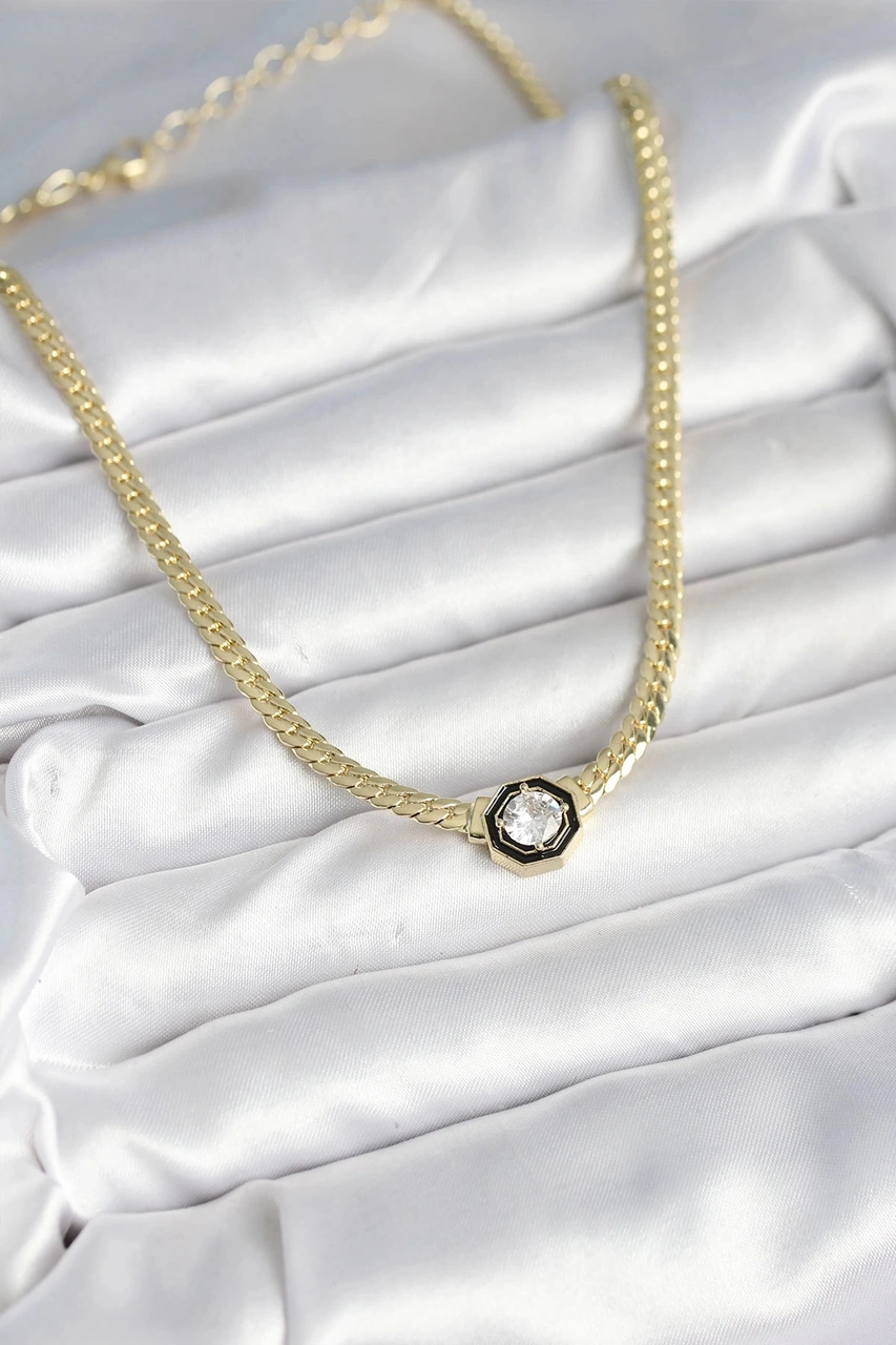 Dodes Dodes Pirinç Gold Renk Zirkon Taşlı Kadın Kolye Tg27bko10601 Çok renkli