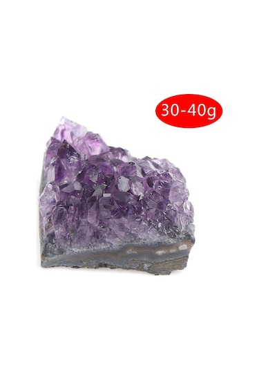 Doğal Ametist Kümesi Kuvars Kristal Mineral Örneği Şifa Taşı Kaba Cevher 30-40g