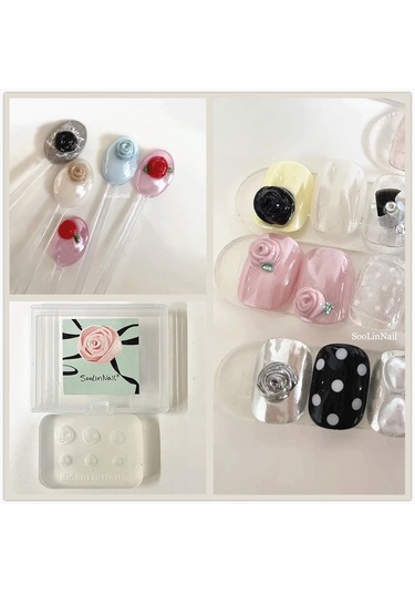 1 Adet Manolya Çiçek Yılan Gül Çiçek 3d Akrilik Tırnak Kalıp Nail Art Süslemeleri Silikon Damgalama Plakaları Tırnak Aksesuarları Mauve