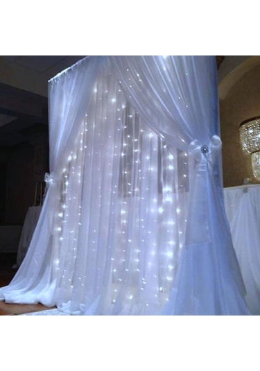 Sıcak Beyaz Led Su Geçirmez Pencere Perde Icicle Dize Peri Işıkları Düğün Noel Partisi Dekoru 5m 50leds Sıcak Beyaz