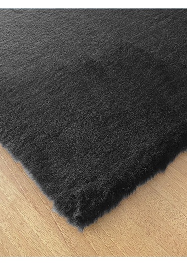 Prizma Halı Comfort Peluş Siyah