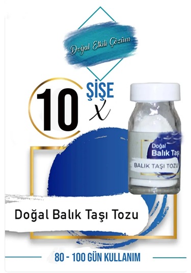 Balık Taşı Tozu 10 Kutu 10 Şişe 10 Adet
