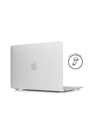 Macbook Uyumlu Air M1 Kılıf 13 İnç Mat Buzlu Flu Touchıd'li M1 Air A2337 A2179 A1932 İle Uyumlu Şeffaf