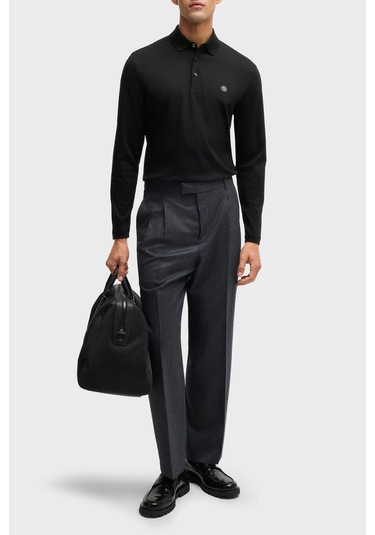 Boss Erkek Polo Yaka Sweat 50523917 002 Siyah Siyah Boss Erkek Polo Yaka Sweat 50523917 002 Siyah Siyah