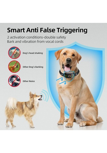 Teltree Köpek Havlama Engelleme Cihazı: Renkli Ekran, Ip67 Su Geçirmez, 3 Mod Ses-titreşim-şok , Akıllı Tanı, Şarjlı, Hassasiyet Ayarı - Siyah