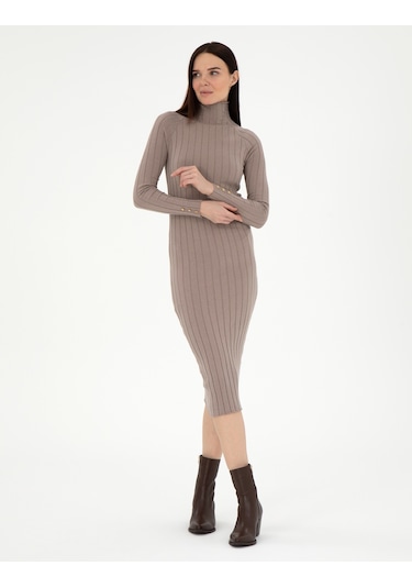 Pierre Cardin Kadın Krem Melanj Elbise Triko 50296550-vr159