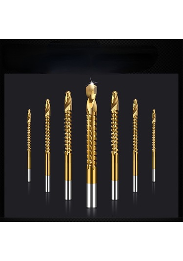 Yunboo 6'lı Tungsten Kaplama Hss Testere Dişli Matkap Ucu Seti - 3-8mm Çaplı, Çelik/ahşap/plastik İçin Hızlı Ve Keskin Delme