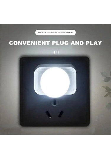 Youtek 10'lu Paket Usb Led Gece Lambası, 5v 1a, 80-100 Lumens, Sıcak Isık, Dayanıklı Abs+pc, Ev Ve Seyahat İçin Sıcak