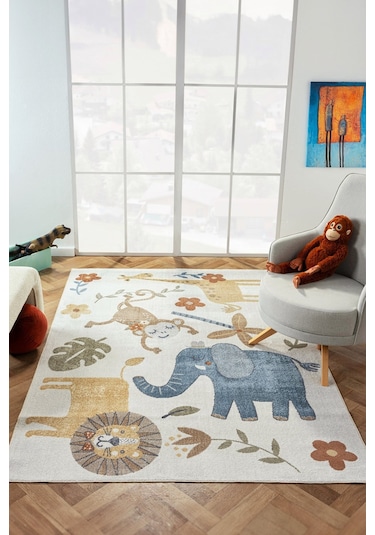 Konfor Halı Konfor Bohem Kids Zoo Modern Dokuma Çocuk Halısı Çok Renkli