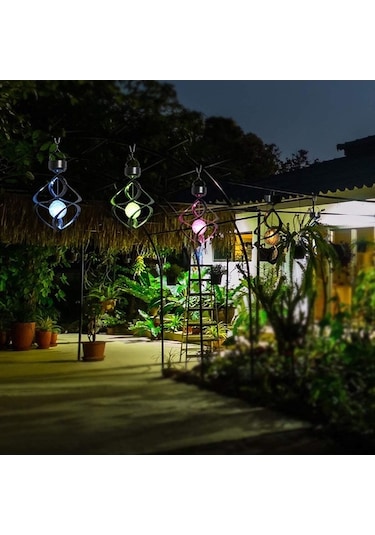 Opulentliving Güneş Enerjili Çelik Çanak Lamba - Renk Değişen Led Bahçe Dekoru, Su Geçirmez Gümüş Gümüş