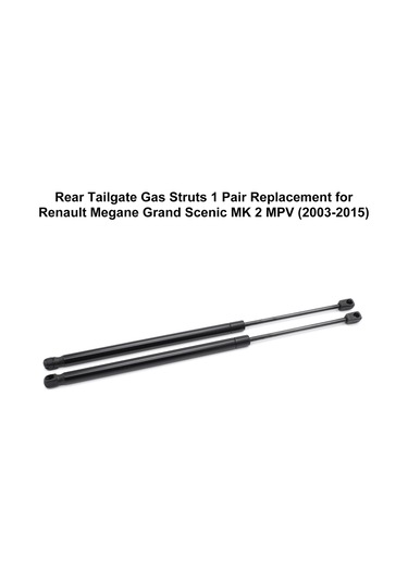 Teltree Renault Scenic Mk2 2003-2009 Arka Kapı Pnömatik Yayları 2 Adet - 8200377199, Paslanmaz Çelik, Siyah