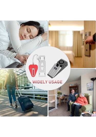 Ximistore9 Seyahat İçin 120db Alarmlı Kapı Durdurucu, 3 Hassasiyet Seviyesi, Abs+paslanmaz Çelik, Ce&rosh Onaylı Ev Güvenlik Seti