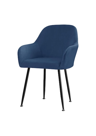 Lacivert Kadife Streç Koltuk Kapak Elastik Düz Renk Yemek Sandalyesi Kapakları Ev Dekor Yıkanabilir Yüksek Kol Dayama Ofis Koltuğu Slipcovers