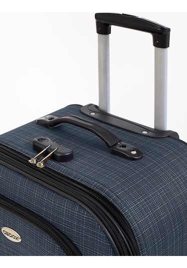 Gedox 3'Lü Valiz Seti 4 Teker Kumaş Valiz Lacivert 1081