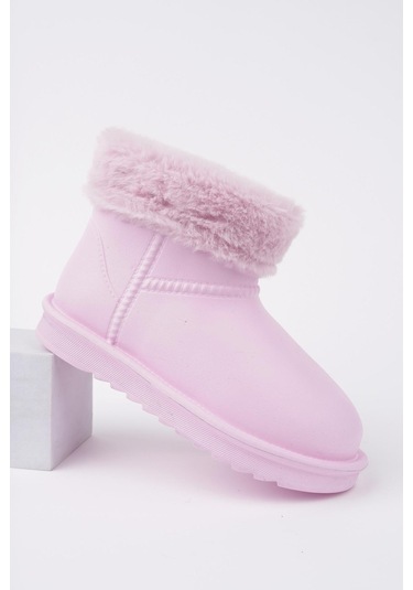 Kaptan Junior Çocuk İçi Kürklü Su Geçirmez Yağmur, Kışlık Bot Pembe