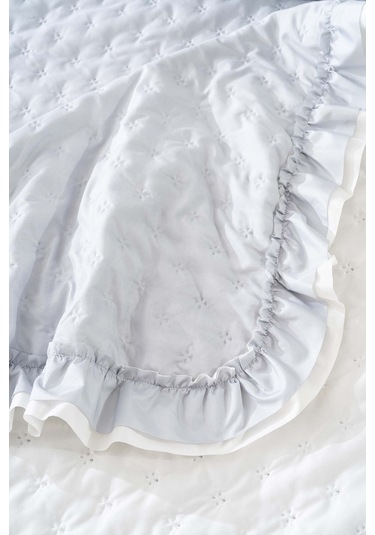 Hola Gri Çift Kişilik Yatak Örtüsü Takımı 3 Parça Uyku & Çeyiz Seti Gri