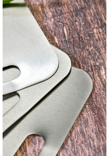 Paslanmaz Çelik Kesme Tahtası 3'lü Set Metal