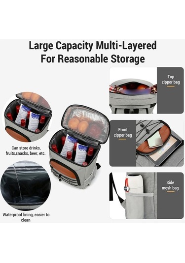 Dancemonkey Öğle Yemeği Bölmeli Kamp Soğutucu Sırt Çantası, Yalıtımlı Suya Dayanıklı, Erkek/kadın Piknik Seyahat Spor Çantası Siyah Dancemonkey Öğle Yemeği Bölmeli Kamp Soğutucu Sırt Çantası, Yalıtımlı Suya Dayanıklı, Erkek/kadın Piknik Seyahat Spor Çantası Siyah