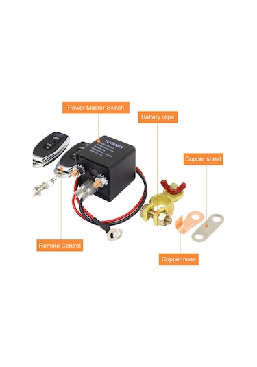 Geeroyoo 12v Araç Aküsü İçin Kablosuz Uzaktan Kumandalı Akü Devre Kesici Ve Güç Kesme Anahtarı, 2 Kumanda İle