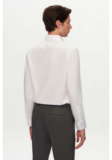 Ds Damat Slim Fit Beyaz Armürlü Gömlek 3hf02ıg141851 Beyaz