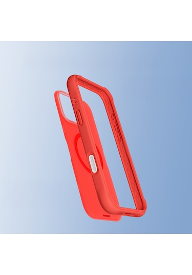 İphone 16 Pro Max Uyumlu Kılıf M-safe Şarj Özellikli Youngkit Macaroon Serisi Kapak Kırmızı