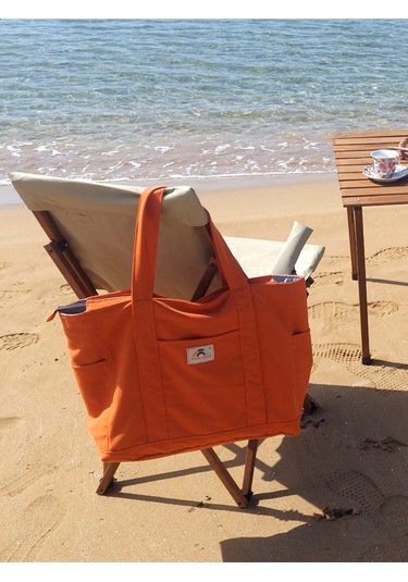 Venedik Büyük Boy Günlük - Plaj - Kamp - Anne/bebek Çanta Kiremit