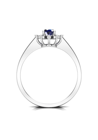 0,60 Karat Pırlantalı Safir Yüzük (464656383)
