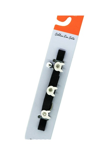 Luxury Paws Kedi Boyun Tasması Felix Taşlı Siyah 10mm-32CM