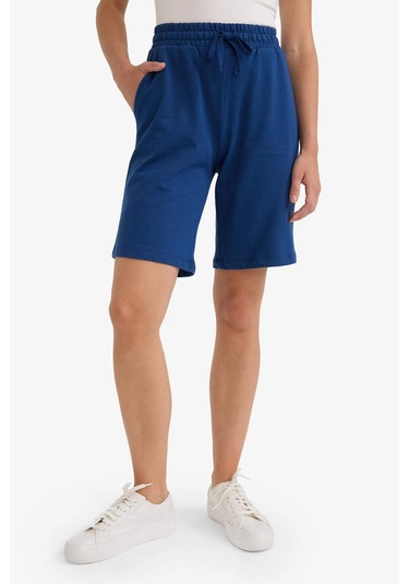 Defacto Regular Fit Normal Bel Düz Paça Bermuda Şort N7439az25auın147 Indigo