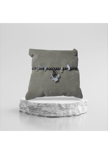 Ay Taşı Halhal Doğal Taş Bileklik Hal Hal Ayarlanabilir İpli Moon Stone Kristalize Kırık Taş Şifalı Halhal Bileklik Şeffaf