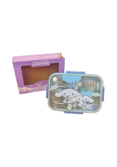 Moveevo Çelik Parçalı Bento Kutusu - Lezzetlerinizi Ayrı Tutun MAvi