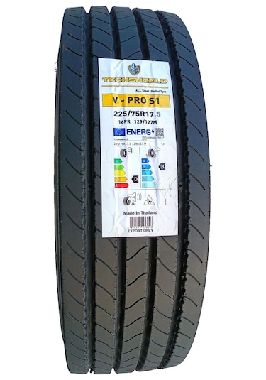 225/75 R17.5 129m 16pr Vpro S1 Düz M+s Techshıeld, 2025 Tayland Üretim