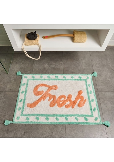 Evidea Soft Fresh Granny Tufting Banyo Paspası - Beyaz - 60x90 Cm Beyaz