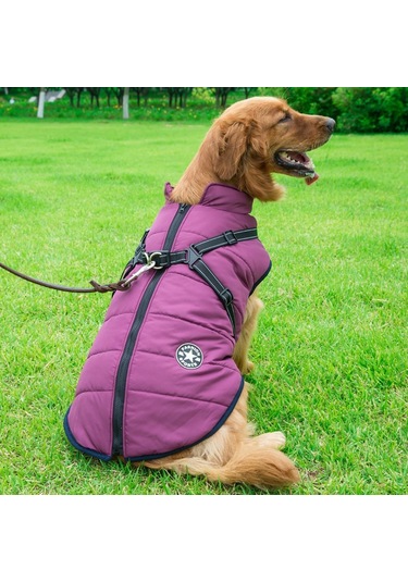 Reedark Kışın Köpeğinizi Sıcak Tutacak Reflektif Yelek: 4xl Boyut, Siyah, Çekme İpi Dahil Değil