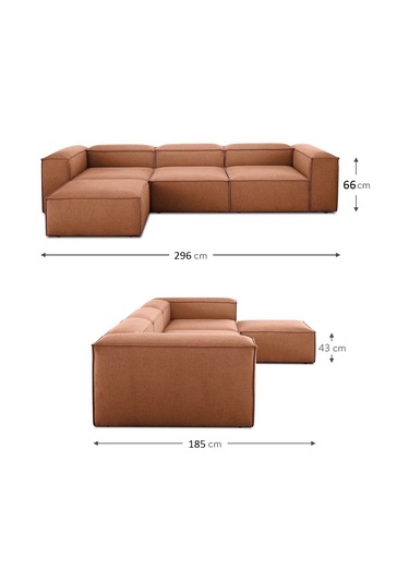 Mode Soft Köşe Koltuk Takımı 4 Modül 33 Tarçın Keten Kumaş