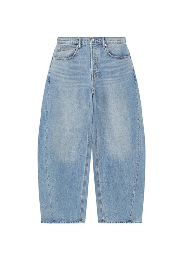T By Alexander Wang Yüksek Moda Oversized Yuvarlak Jean Pantolon Light Blue
