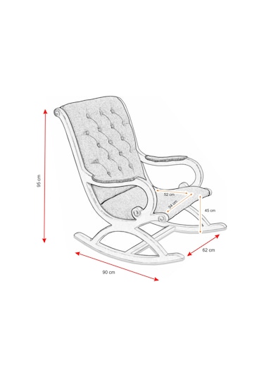 Asedia Rustik Ceviz Nefti Yeşil Döşemeli Sallanan Sandalye