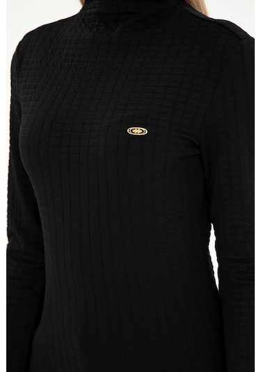 U.S. Polo Assn. Kadın Siyah Dik Yaka Sweatshırt 50292421-VR046