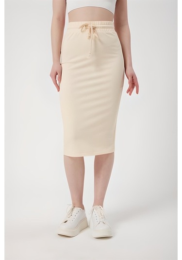 Bej Beli Lastikli Spor Kalem Etek
