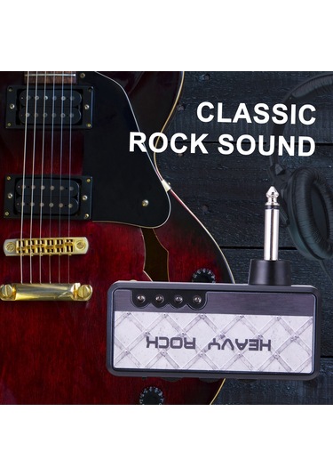 Suofeng Ammoon Heavy Rock Şarj Edilebilir Kulaklık Gitar Amfi, Klasik Rock Distorsiyon Efekti Gri