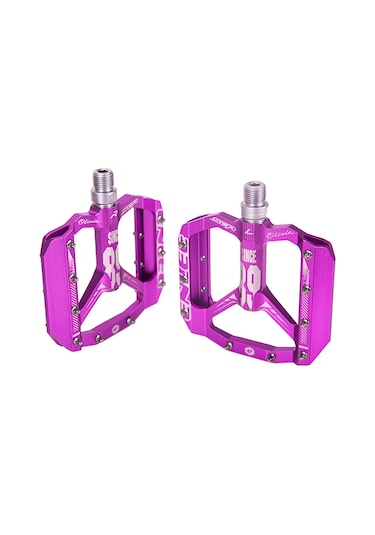 Teltree Hafif Alüminyum Bisiklet Pedalları - Kaymaz Tabanlı, Rahat Ve Dayanıklı Mor