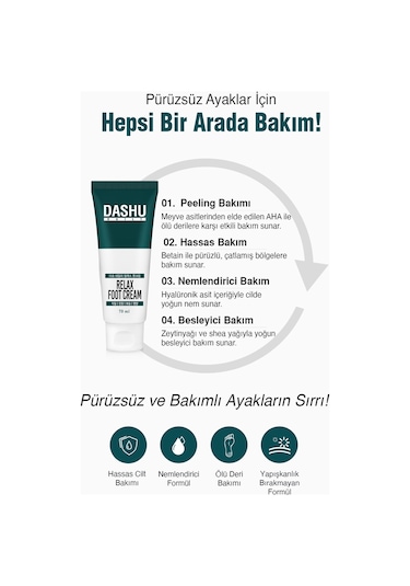Dashu Daily Relax Foot Peeling Etkili Nemlendirici Ayak Kremi 75 ML